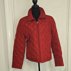 Kenneth Cole Reaction Quilted Brick-Red Puffer Jacket